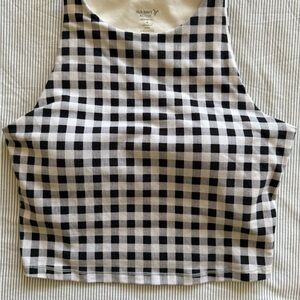 Old Navy Black and White Checkered Sports Bra - M